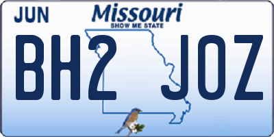 MO license plate BH2J0Z