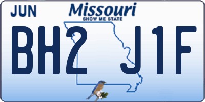 MO license plate BH2J1F