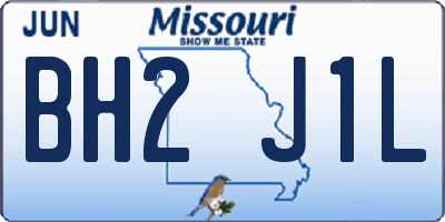 MO license plate BH2J1L