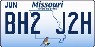 MO license plate BH2J2H
