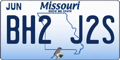 MO license plate BH2J2S