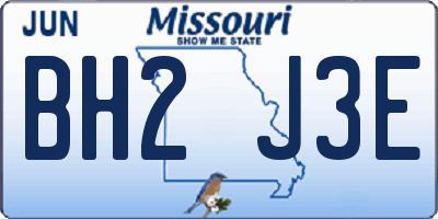 MO license plate BH2J3E
