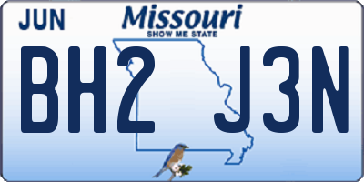 MO license plate BH2J3N