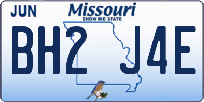 MO license plate BH2J4E