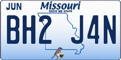MO license plate BH2J4N