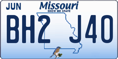 MO license plate BH2J4O