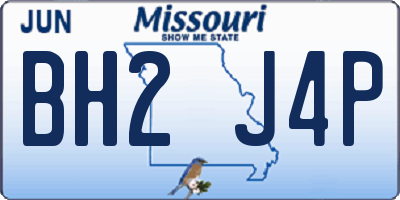 MO license plate BH2J4P