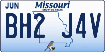 MO license plate BH2J4V