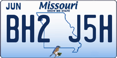MO license plate BH2J5H