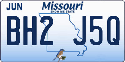 MO license plate BH2J5Q