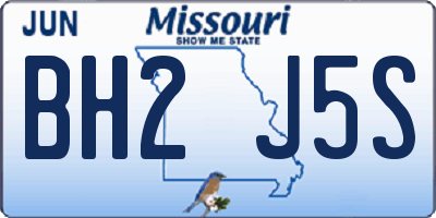 MO license plate BH2J5S