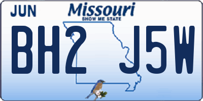 MO license plate BH2J5W