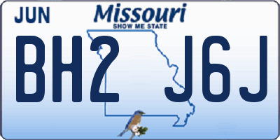 MO license plate BH2J6J