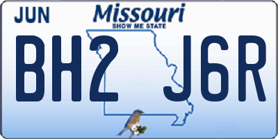 MO license plate BH2J6R