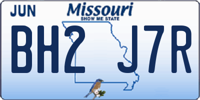 MO license plate BH2J7R