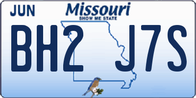 MO license plate BH2J7S