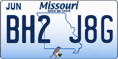MO license plate BH2J8G