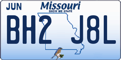 MO license plate BH2J8L