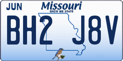 MO license plate BH2J8V