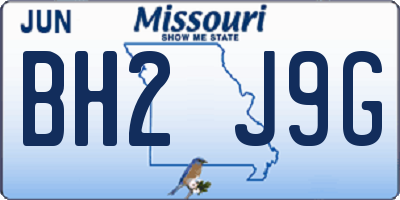 MO license plate BH2J9G