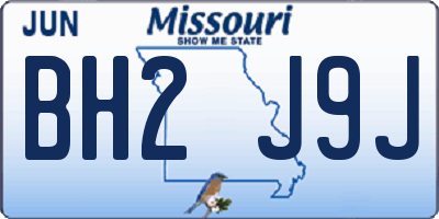 MO license plate BH2J9J
