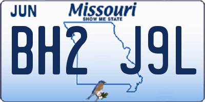 MO license plate BH2J9L