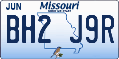 MO license plate BH2J9R