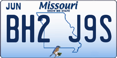 MO license plate BH2J9S