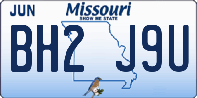 MO license plate BH2J9U