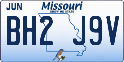 MO license plate BH2J9V