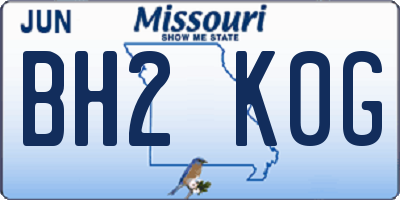 MO license plate BH2K0G
