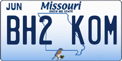 MO license plate BH2K0M