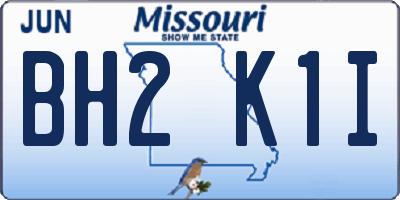 MO license plate BH2K1I