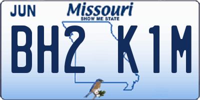 MO license plate BH2K1M