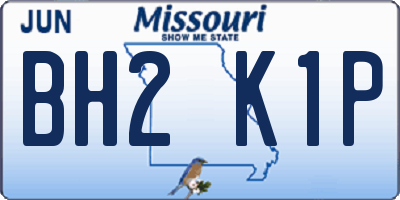 MO license plate BH2K1P