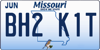 MO license plate BH2K1T