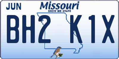 MO license plate BH2K1X