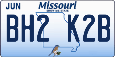 MO license plate BH2K2B