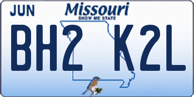 MO license plate BH2K2L