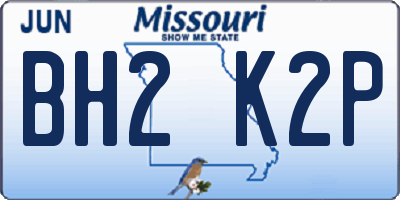 MO license plate BH2K2P