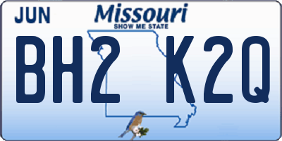 MO license plate BH2K2Q