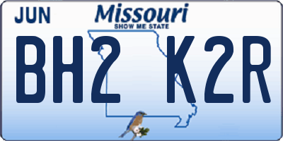 MO license plate BH2K2R
