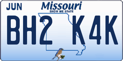 MO license plate BH2K4K