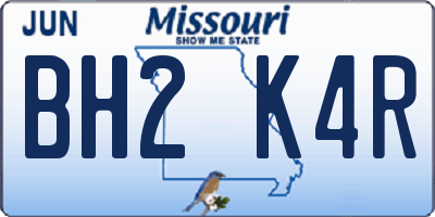 MO license plate BH2K4R