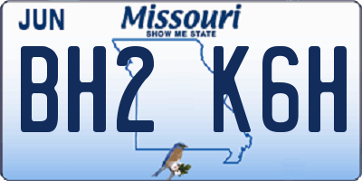 MO license plate BH2K6H