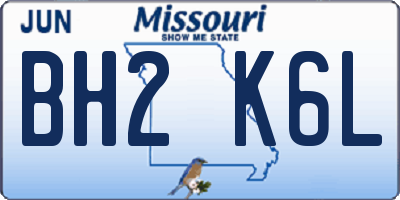 MO license plate BH2K6L