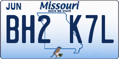 MO license plate BH2K7L