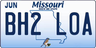 MO license plate BH2L0A