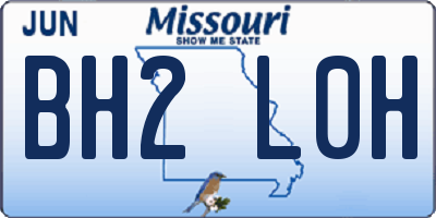MO license plate BH2L0H
