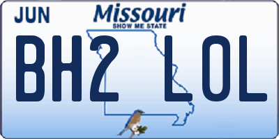 MO license plate BH2L0L